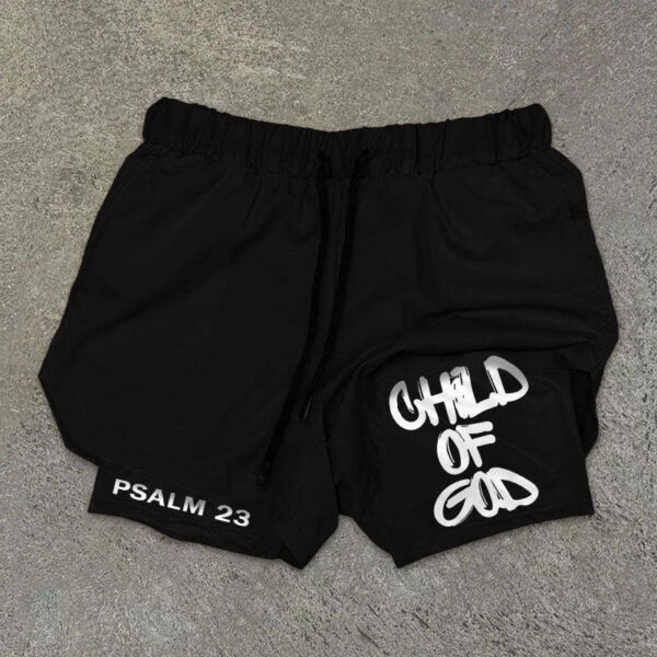 Child Of God Print Double Layer Shorts - Image 4