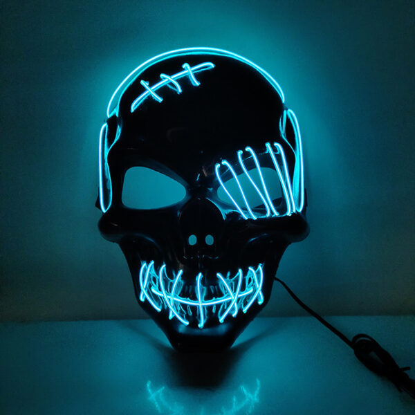 Scary One-Eyed Pirate Mask Cosplay Led Mask Adult Glowing Mask EL Wire Light Up - Image 7