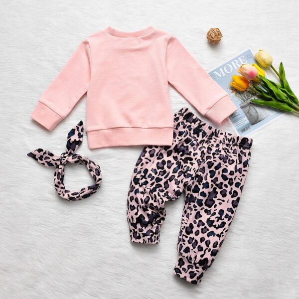 Baby Girl Pink Leopard Patterned Pants - Image 6