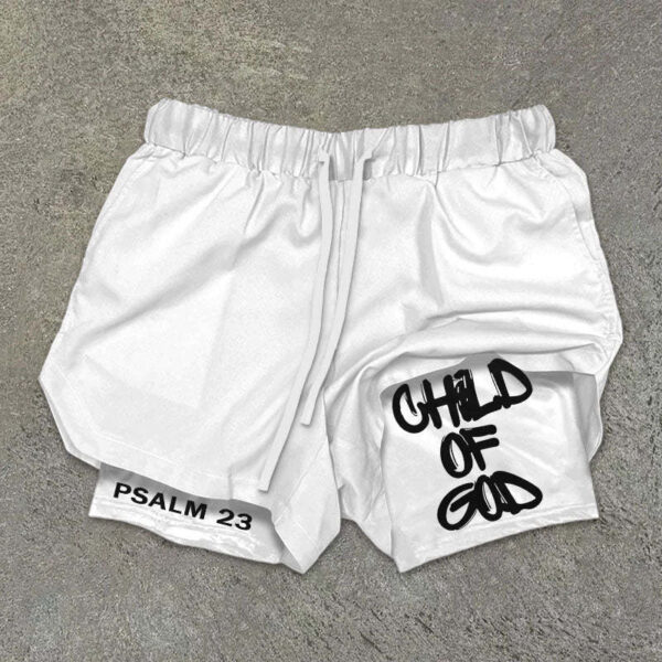 Child Of God Print Double Layer Shorts - Image 3