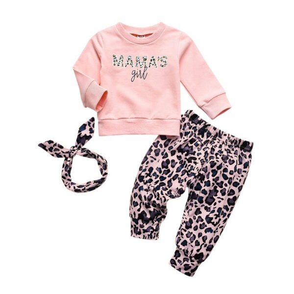 Baby Girl Pink Leopard Patterned Pants - Image 5