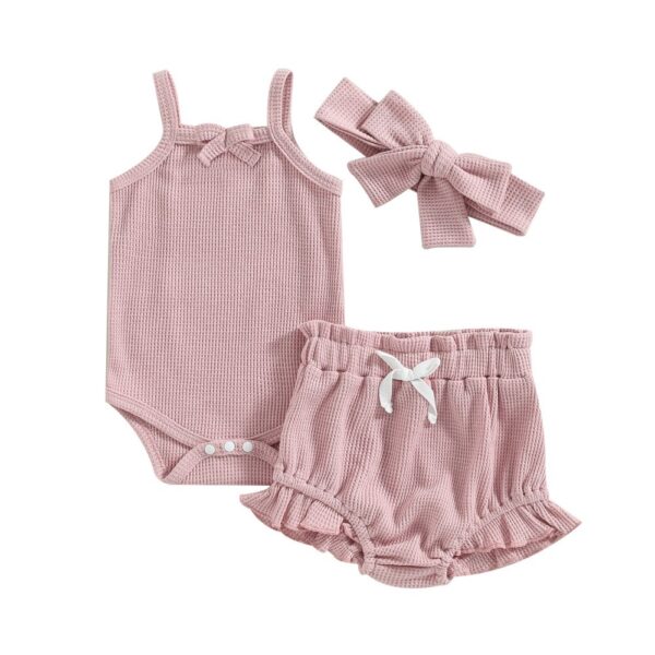 Children's Summer Waffle Suspender Bow Set - Image 3