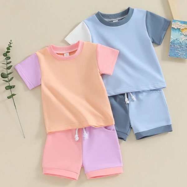 Cute Color Matching Short-sleeved T-shirt And Shorts Two-piece Set - Image 7