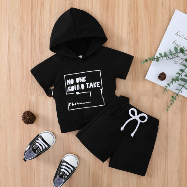 Ins Popular Children's Clothing Fashion Letters Printing Suit - Image 2