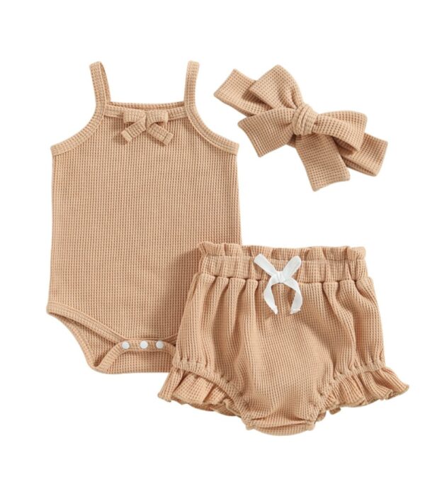 Children's Summer Waffle Suspender Bow Set - Image 2