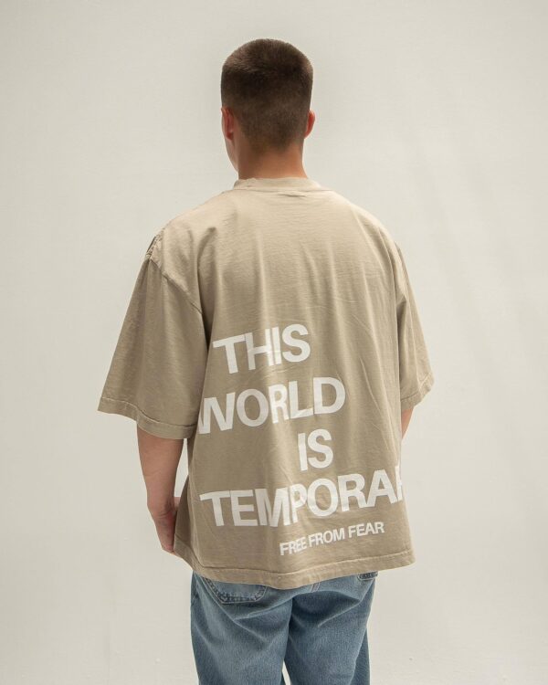 This World Is A Temporary Backletter Printed Short-sleeved T-shirt - Image 4