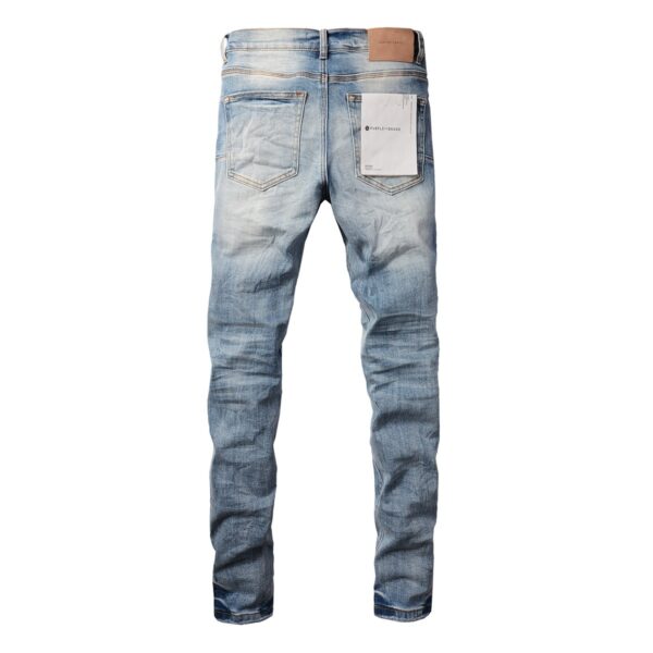 Men's American High Street Blue Patch Jeans - Image 3