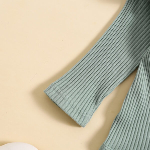Candy Color Sunken Stripe Letter Embroidery Suit - Image 6