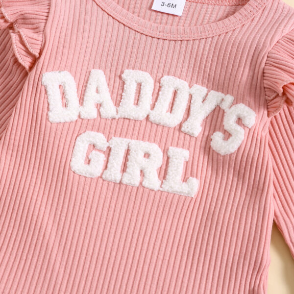 Candy Color Sunken Stripe Letter Embroidery Suit - Image 8