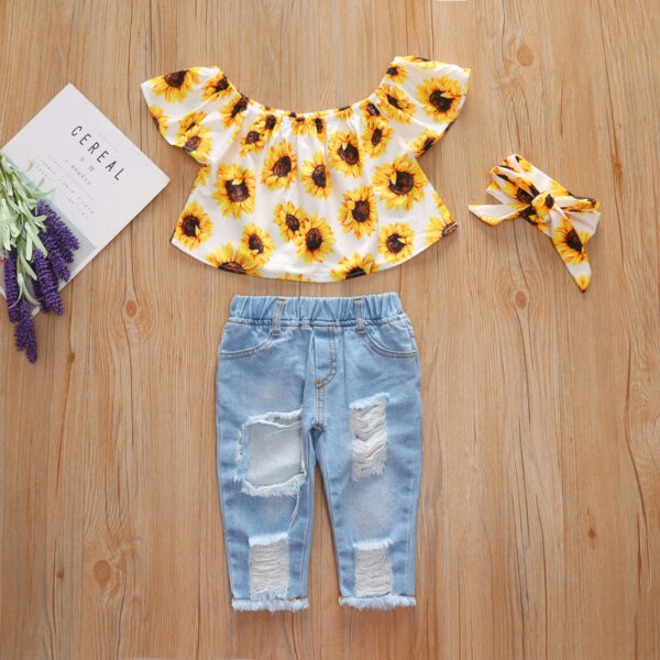 Broken Holes Pants Headscarf Three-piece Set - Image 9