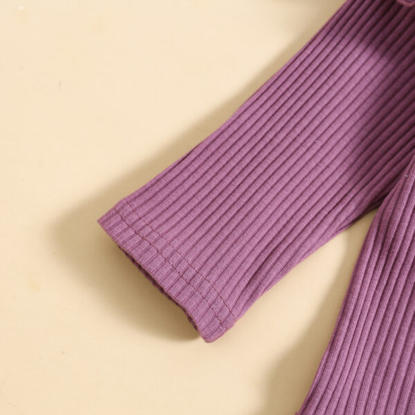 Candy Color Sunken Stripe Letter Embroidery Suit - Image 9
