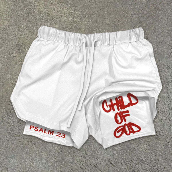 Child Of God Print Double Layer Shorts - Image 5