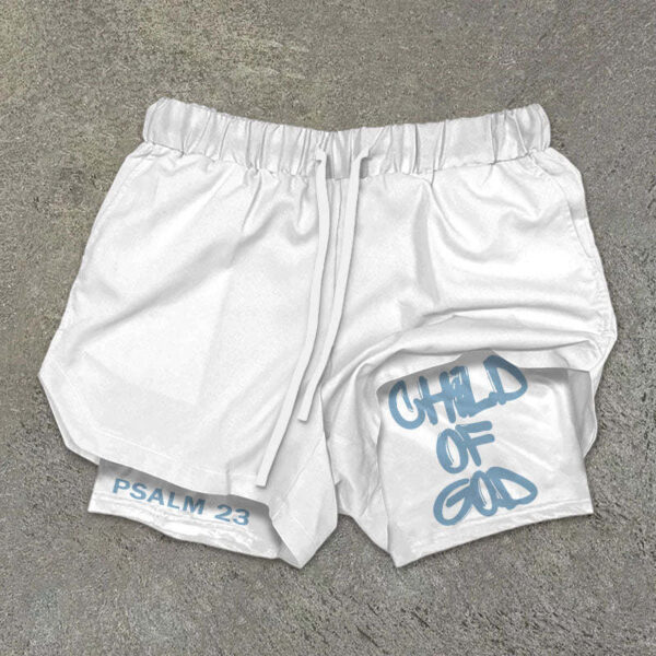 Child Of God Print Double Layer Shorts - Image 2