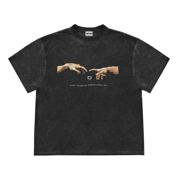 Men's American Retro Minimalist Printed Short Sleeved Shirt - Image 2