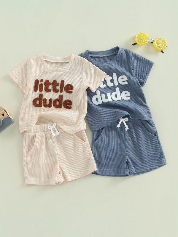 Children's Waffle Short Sleeve Suit - Image 9