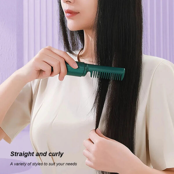 Professional Wireless Hair Straightener Curler Comb Fast Heating Negative Ion Straightening Curling Brush Hair Styling Tools - Image 3