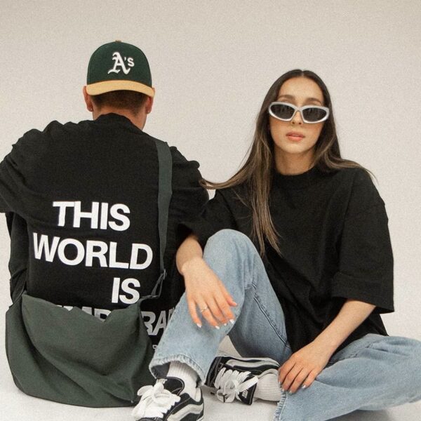 This World Is A Temporary Backletter Printed Short-sleeved T-shirt - Image 2