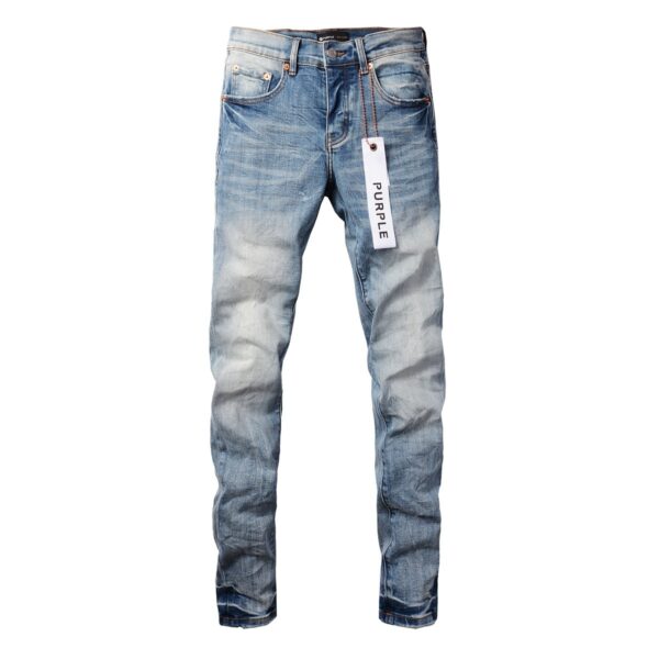 Men's American High Street Blue Patch Jeans - Image 9