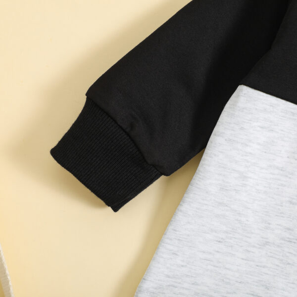 Children Color-block Crew Neck Long Sleeve Trousers Suit - Image 5