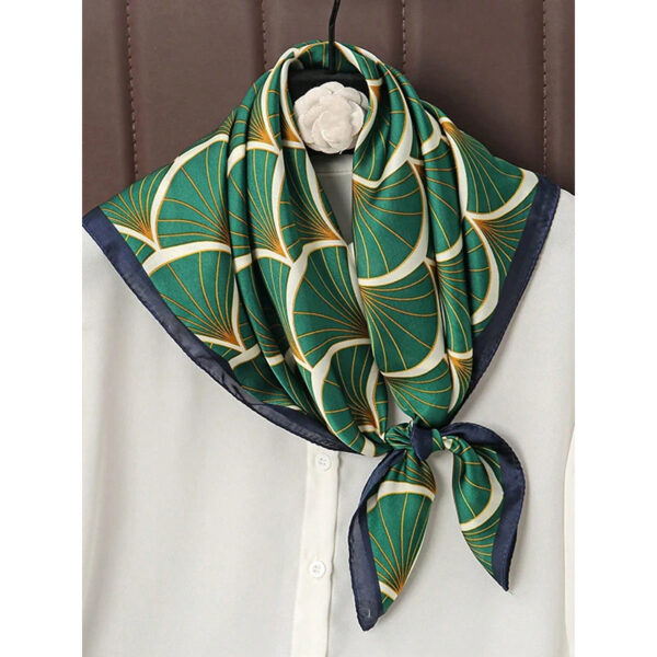 Sweet Artificial Silk Scarf Women's Green 70cm Headscarf - Image 5