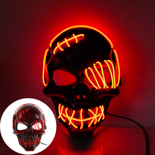 Scary One-Eyed Pirate Mask Cosplay Led Mask Adult Glowing Mask EL Wire Light Up - Image 9