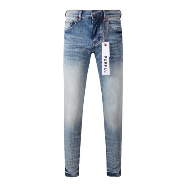 Men's American High Street Blue Patch Jeans - Image 6