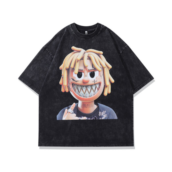 Retro Cartoon Printed Loose Round Neck Short Sleeve T-shirt - Image 6