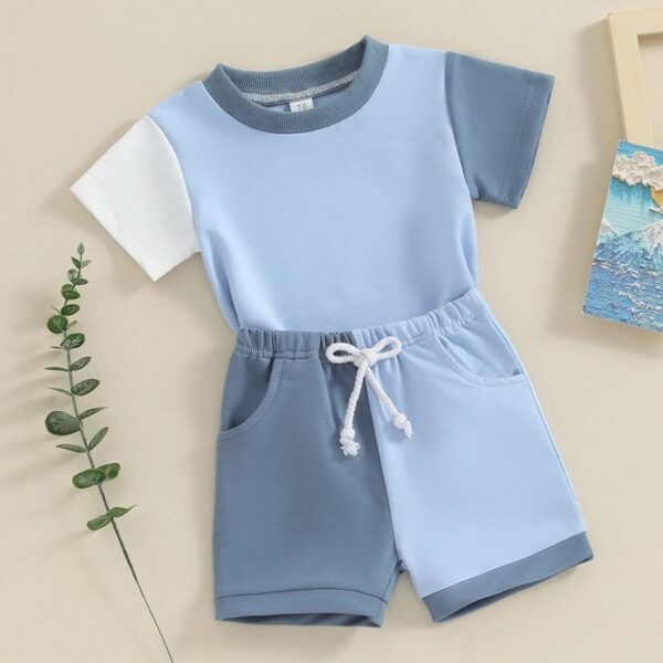 Cute Color Matching Short-sleeved T-shirt And Shorts Two-piece Set - Image 2