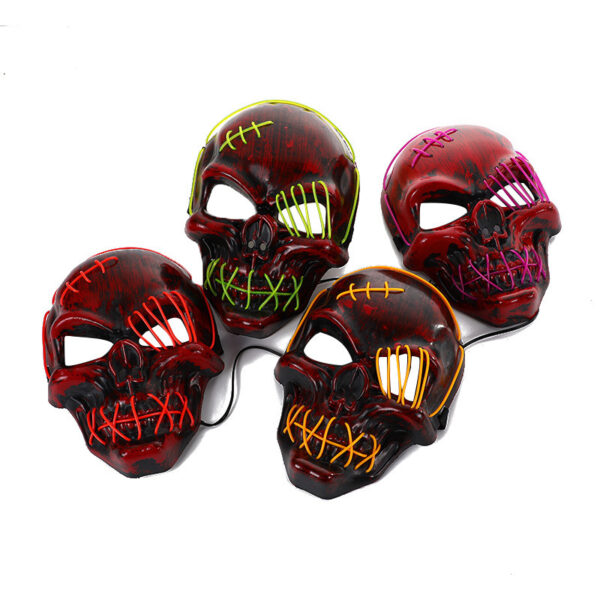 Scary One-Eyed Pirate Mask Cosplay Led Mask Adult Glowing Mask EL Wire Light Up - Image 10