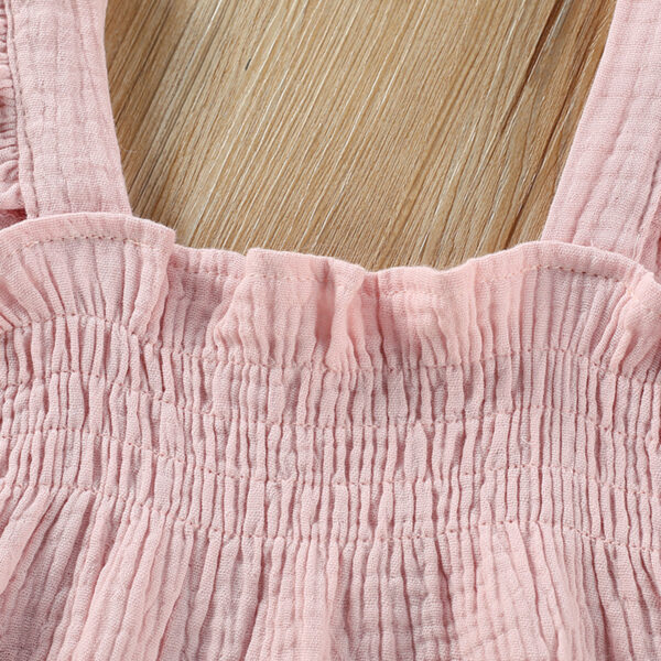 Girls' Solid Color Sling Top Hot Pants Suit - Image 7