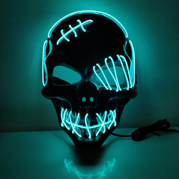 Scary One-Eyed Pirate Mask Cosplay Led Mask Adult Glowing Mask EL Wire Light Up - Image 6