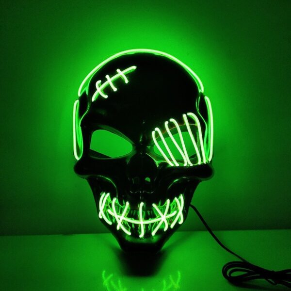Scary One-Eyed Pirate Mask Cosplay Led Mask Adult Glowing Mask EL Wire Light Up - Image 5