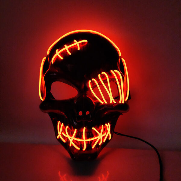 Scary One-Eyed Pirate Mask Cosplay Led Mask Adult Glowing Mask EL Wire Light Up - Image 2